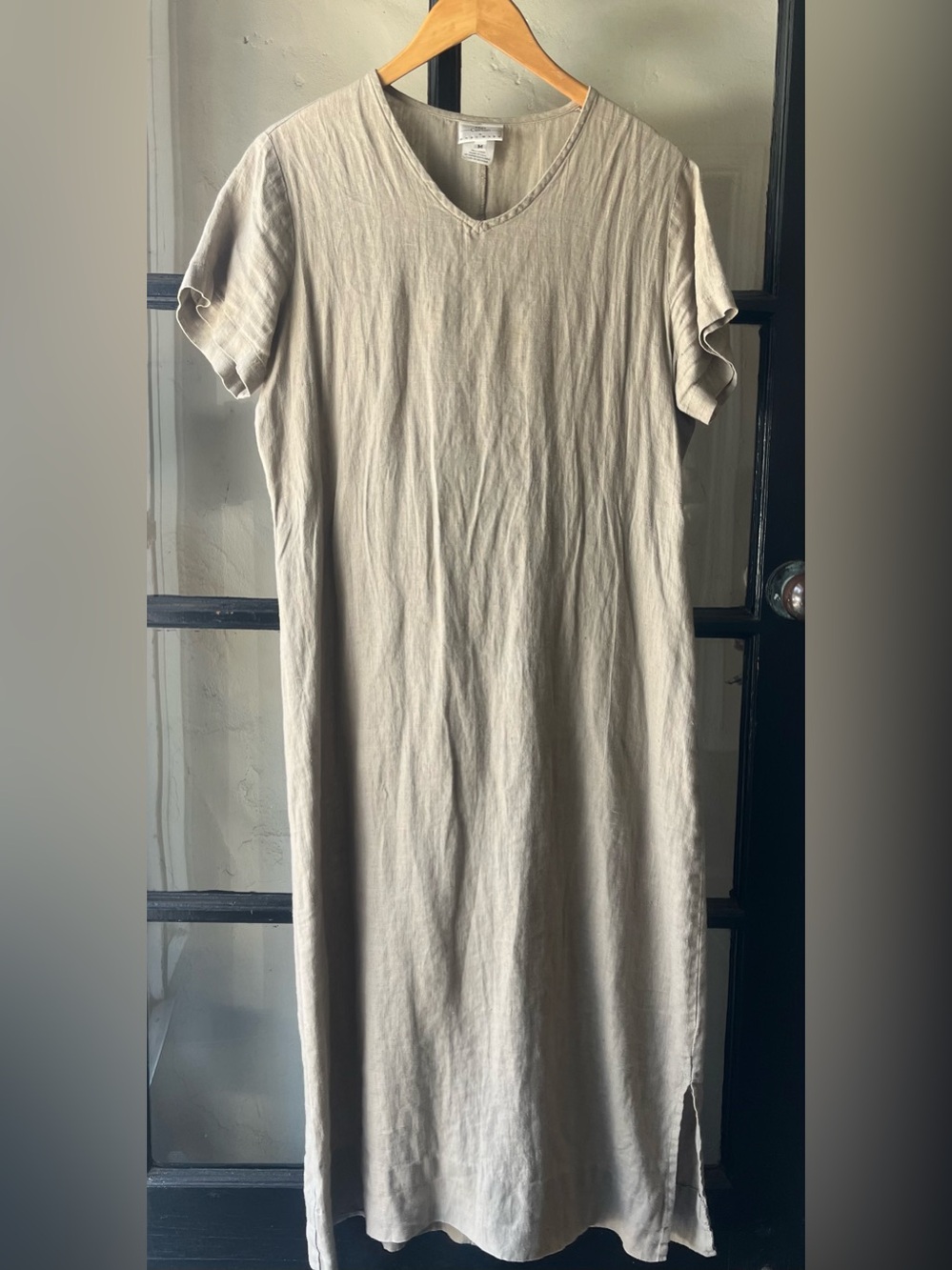 Lovely Vintage Hot Cotton by Marc Ware Sandstone Linen Midi Dress